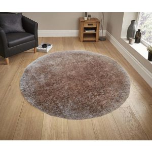 Mattine nagy kerek shaggy szőnyeg 200 cm barna