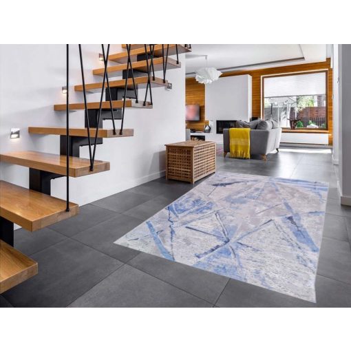 Mollans Nagyméretű Modern Szőnyeg Kék Bézs 200 x 300 cm
