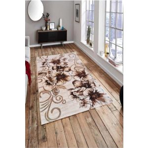   Mulán Modern 3D Virágmintás Barna Nagyméretű Szőnyeg 200 x 300 cm