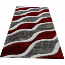 Nasszer piros szürke shaggy szőnyeg 250 x 350 cm extra puha