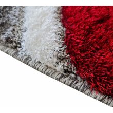 Nasszer piros szürke shaggy szőnyeg 250 x 350 cm extra puha