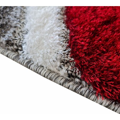 Nasszer piros szürke shaggy szőnyeg 250 x 350 cm extra puha