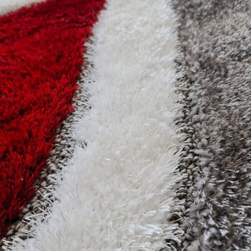 Nasszer piros szürke shaggy szőnyeg 250 x 350 cm extra puha