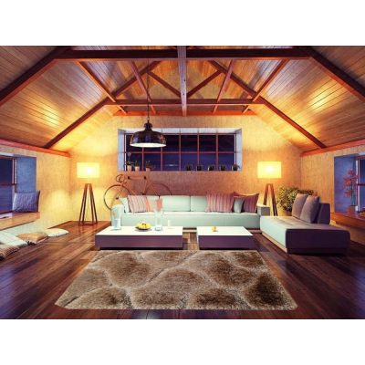 Nelzon hosszú szálú szőnyeg 125 x 200 cm barna shaggy