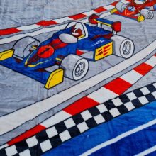 Olivér Full Vastag Gyerek Pléd Ágytakaró Versenyautós Kék 160 x 220 cm