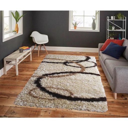 Oxford Modern Shaggy Szőnyeg Bézs Barna