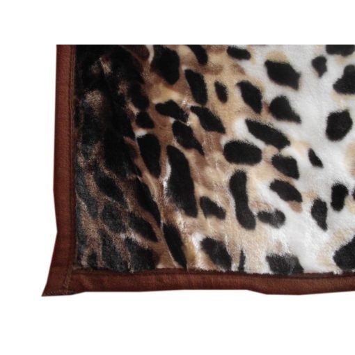 Retro Barna Pléd Ágytakaró Leopárd Mintával 150 x 200 cm