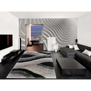 Roland shaggy szőnyeg szürke fekete 80 x 150 cm