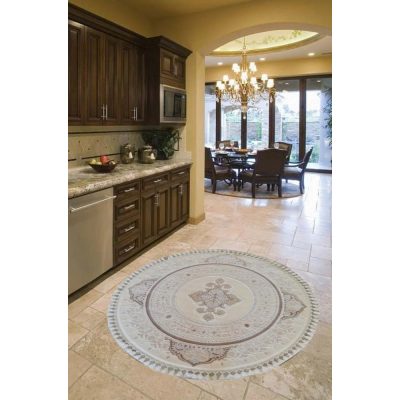 Szliven kerek szőnyeg klasszikus elegáns bézs