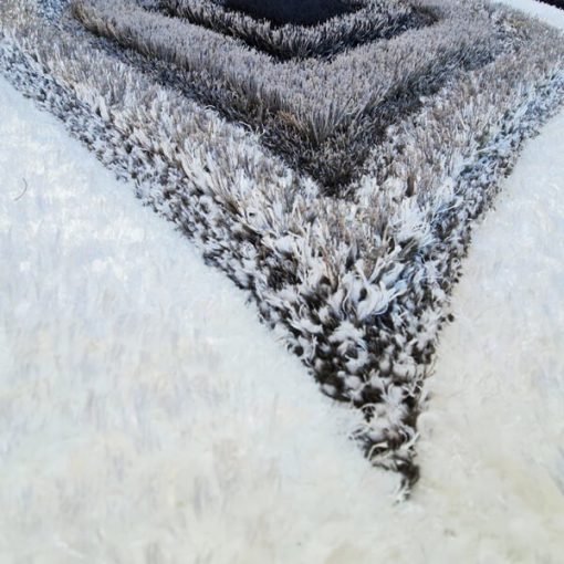 Tafalla Modern Shaggy Szőnyeg 250 x 350 cm Fekete Szürke Prémium