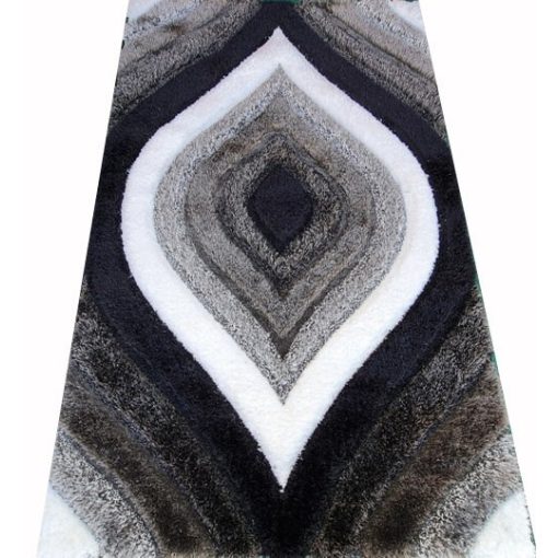 Tafalla Modern Shaggy Szőnyeg 250 x 350 cm Fekete Szürke Prémium