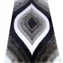 Tafalla Modern Shaggy Szőnyeg 250 x 350 cm Fekete Szürke Prémium