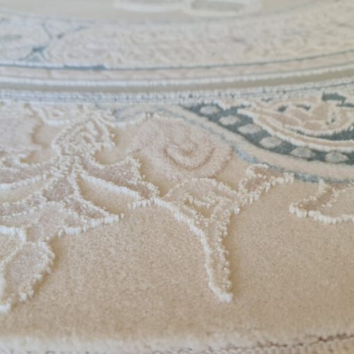 Tramonti kerek klasszikus szőnyeg 160 cm elegáns bézs kék