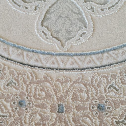 Tramonti kerek klasszikus szőnyeg 160 cm elegáns bézs kék