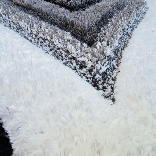Vierzon Modern Shaggy Szőnyeg Fekete Szürke Barna 70 x 100 cm