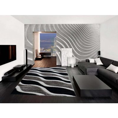   Zerénd prémium puha shaggy szőnyeg 150 x 230 cm szürke fekete