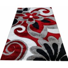 Zorán prémium puha shaggy szőnyeg 150 x 230 cm piros szürke